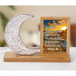 Lampa semiluna cu rama foto, Eu ma culc si adorm in pace!